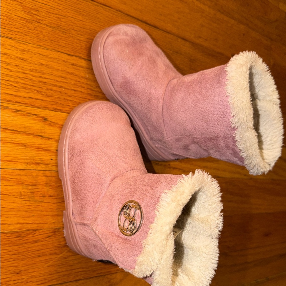 bebe Pink Furry Kids Boots